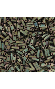 Miyuki quarter tila 5x1.2mm beads - Matted metallic khaki iris QTL-2035